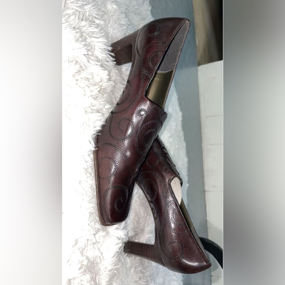 A.Marinelli leather dark brown shoes for women  size 10M made in Spain